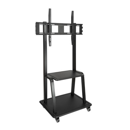 Tooq soporte de pantalla de suelo con ruedas 37"-100" - bloqueo de ruedas - dos estantes - peso max 150kg - vesa