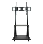 Tooq soporte de pantalla de suelo con ruedas 37"-100" - bloqueo de ruedas - dos estantes - peso max 150kg - vesa