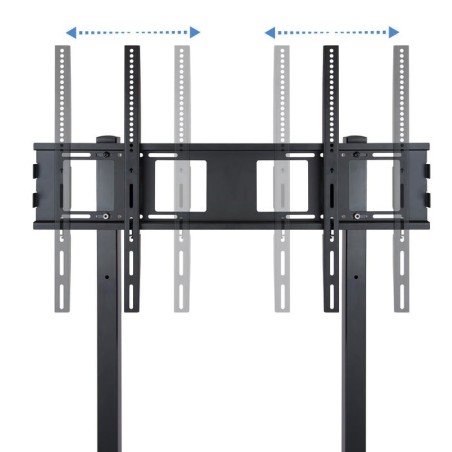 Tooq soporte de pantalla de suelo con ruedas 37"-100" - bloqueo de ruedas - dos estantes - peso max 150kg - vesa
