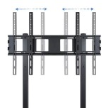 Tooq soporte de pantalla de suelo con ruedas 37"-100" - bloqueo de ruedas - dos estantes - peso max 150kg - vesa