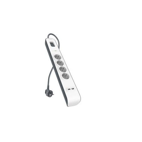 Belkin bsv401ca2m limitador de tensión negro, blanco 4 salidas ac 2 m