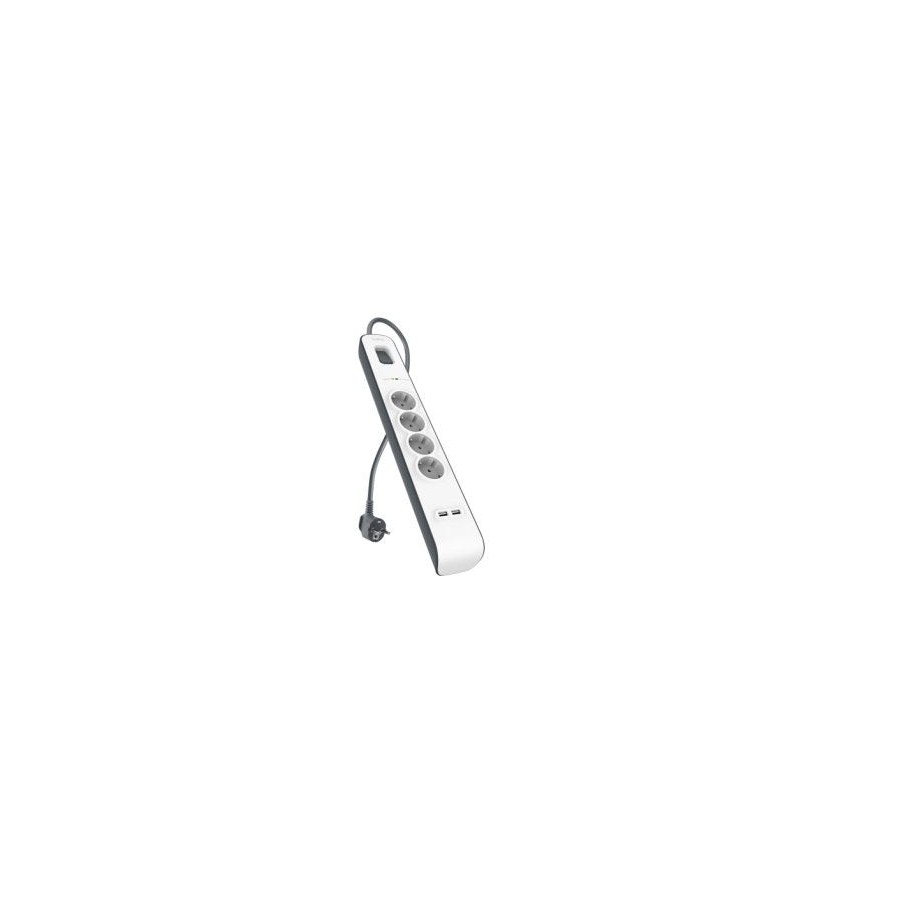 Belkin bsv401ca2m limitador de tensión negro, blanco 4 salidas ac 2 m