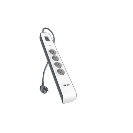 Belkin bsv401ca2m limitador de tensión negro, blanco 4 salidas ac 2 m