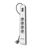 Belkin bsv401ca2m limitador de tensión negro, blanco 4 salidas ac 2 m