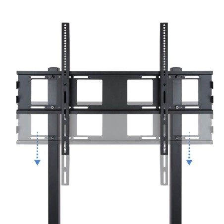 Tooq soporte de pantalla de suelo con ruedas 37"-100" - bloqueo de ruedas - dos estantes - peso max 150kg - vesa