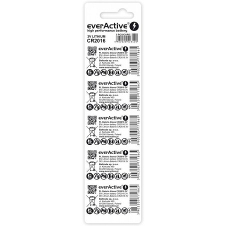 Everactive cr20165bl pila doméstica batería de un solo uso cr2016 litio