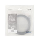 Cable logilink cda0102  displayport 3 m gris, negro