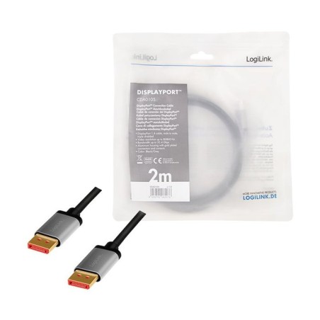 Cable logilink cda0105  displayport 2 m negro, gris
