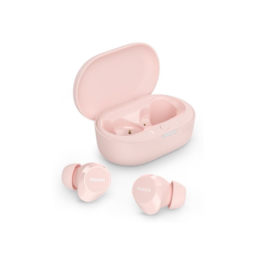 Auriculares bluetooth philips tat1209 con estuche de carga autonomía 6h rosas