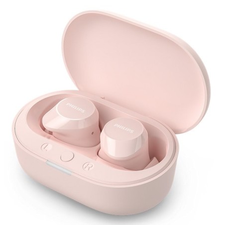 Auriculares bluetooth philips tat1209 con estuche de carga autonomía 6h rosas