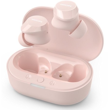 Auriculares bluetooth philips tat1209 con estuche de carga autonomía 6h rosas