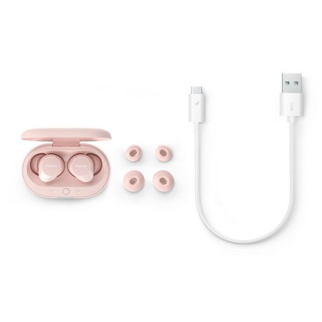 Auriculares bluetooth philips tat1209 con estuche de carga autonomía 6h rosas