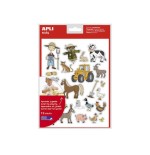 Apli kids pack de 276 gomets tematicos la granja - adhesivo removible a base agua - libre de disolventes - ideal para