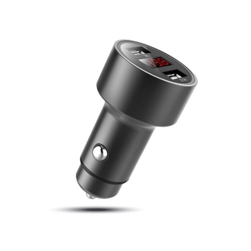 Eightt cargador coche usb 2 puertos aluminio 12w display