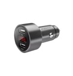 Eightt cargador coche usb 2 puertos aluminio 12w display