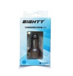 Eightt cargador coche usb 2 puertos aluminio 12w display