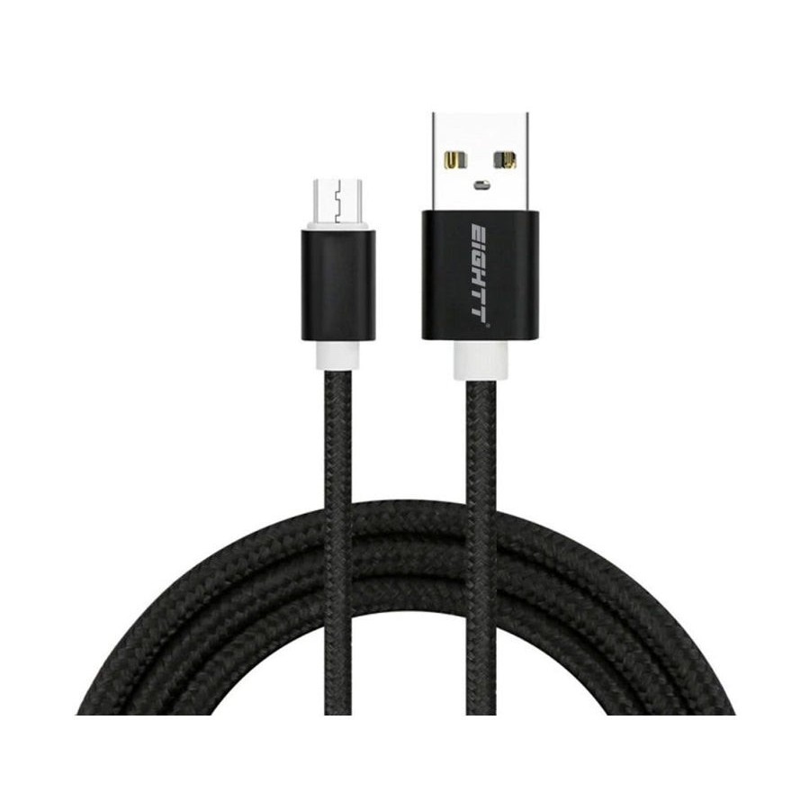 Eightt cable usb a micro usb 1m trenzado nylon negro