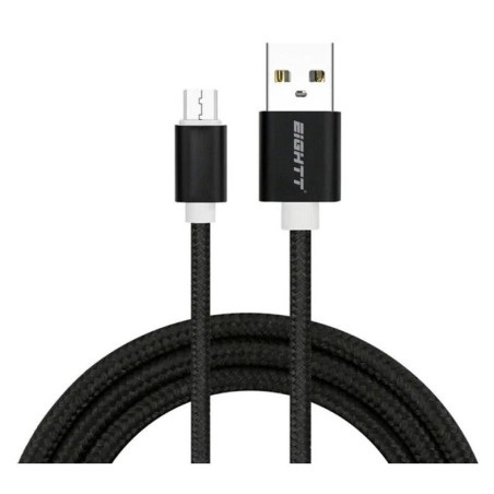 Eightt cable usb a micro usb 1m trenzado nylon negro
