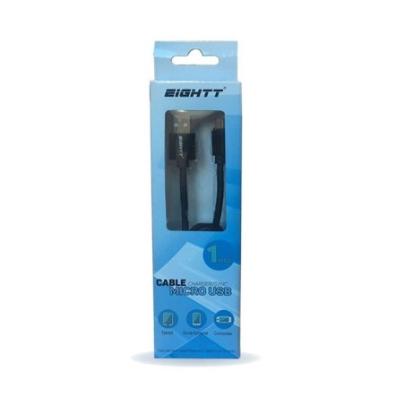 Eightt cable usb a micro usb 1m trenzado nylon negro