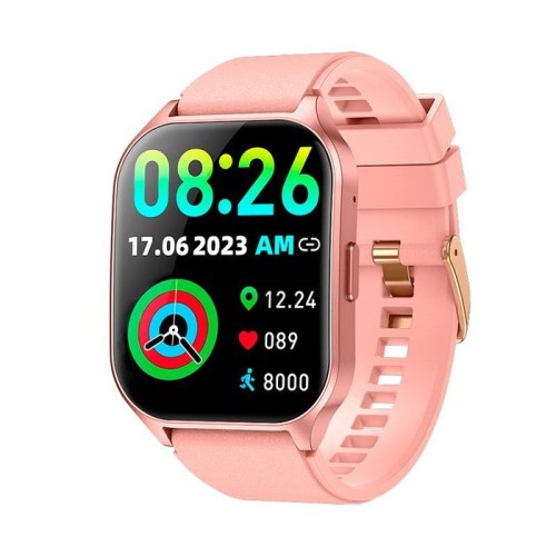 Cool smartwatch pantalla amoled curved silicona rosa