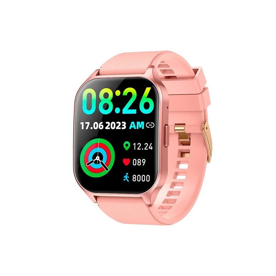Cool smartwatch pantalla amoled curved silicona rosa