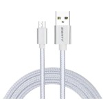 Eightt cable usb a micro usb 1m trenzado nylon plata