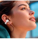 Cool auriculares stereo bluetooth earbuds clip blanco