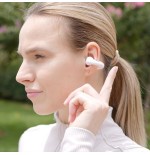 Cool auriculares stereo bluetooth earbuds clip blanco