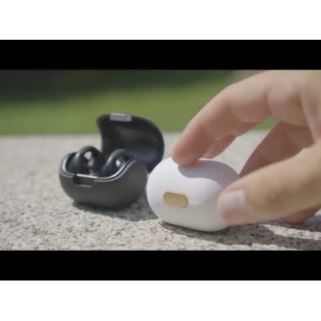 Cool auriculares stereo bluetooth earbuds clip blanco
