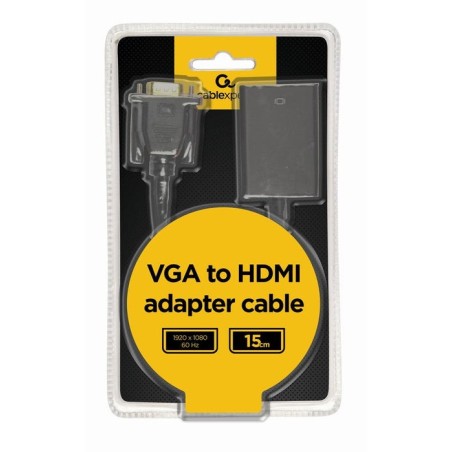 Gembird adaptador vga a hdmi con audio jack  3.5mm 0.15m negro a-vga-hdmi-01