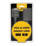 Gembird adaptador vga a hdmi con audio jack  3.5mm 0.15m negro a-vga-hdmi-01