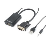 Gembird adaptador vga a hdmi con audio jack  3.5mm 0.15m negro a-vga-hdmi-01