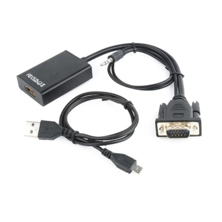 Gembird adaptador vga a hdmi con audio jack  3.5mm 0.15m negro a-vga-hdmi-01