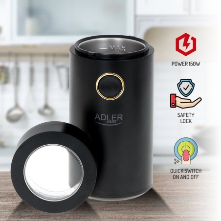 Molino de café adler ad 4446bg, negro
