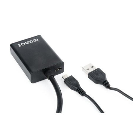 Gembird adaptador vga a hdmi con audio jack  3.5mm 0.15m negro a-vga-hdmi-01