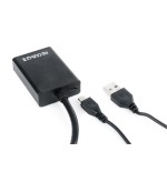 Gembird adaptador vga a hdmi con audio jack  3.5mm 0.15m negro a-vga-hdmi-01