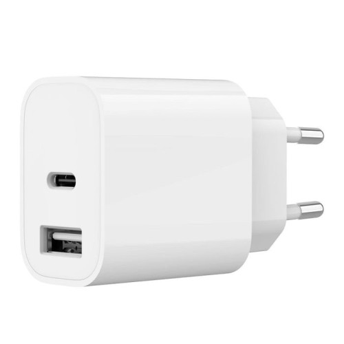 Cargador usb type-c y usb-a  5v 2.4a - 12w - blanco