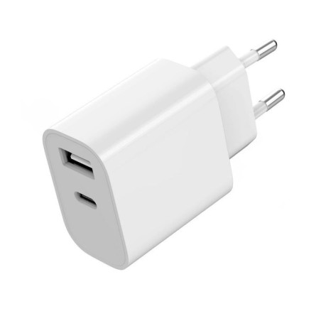 Cargador usb type-c y usb-a  5v 2.4a - 12w - blanco