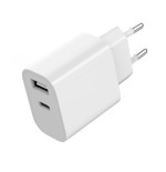 Cargador usb type-c y usb-a  5v 2.4a - 12w - blanco