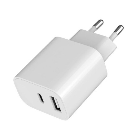 Cargador usb type-c y usb-a  5v 2.4a - 12w - blanco