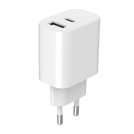 Cargador usb type-c y usb-a  5v 2.4a - 12w - blanco