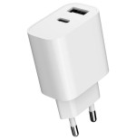 Cargador usb type-c y usb-a  5v 2.4a - 12w - blanco