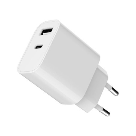Cargador usb type-c y usb-a  5v 2.4a - 12w - blanco