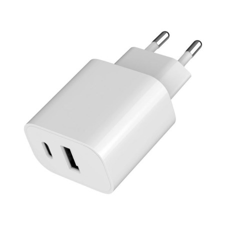 Cargador usb type-c y usb-a  5v 2.4a - 12w - blanco
