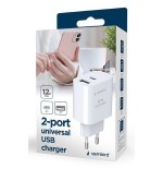 Cargador usb type-c y usb-a  5v 2.4a - 12w - blanco