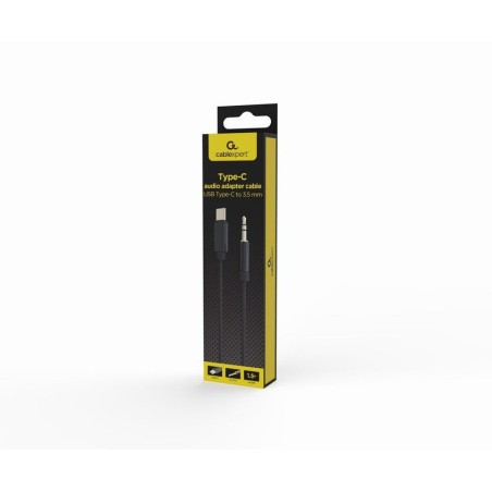 Cable xpert usb tipo c to stereo 3.5 mm aux cable, 1.5 m, black