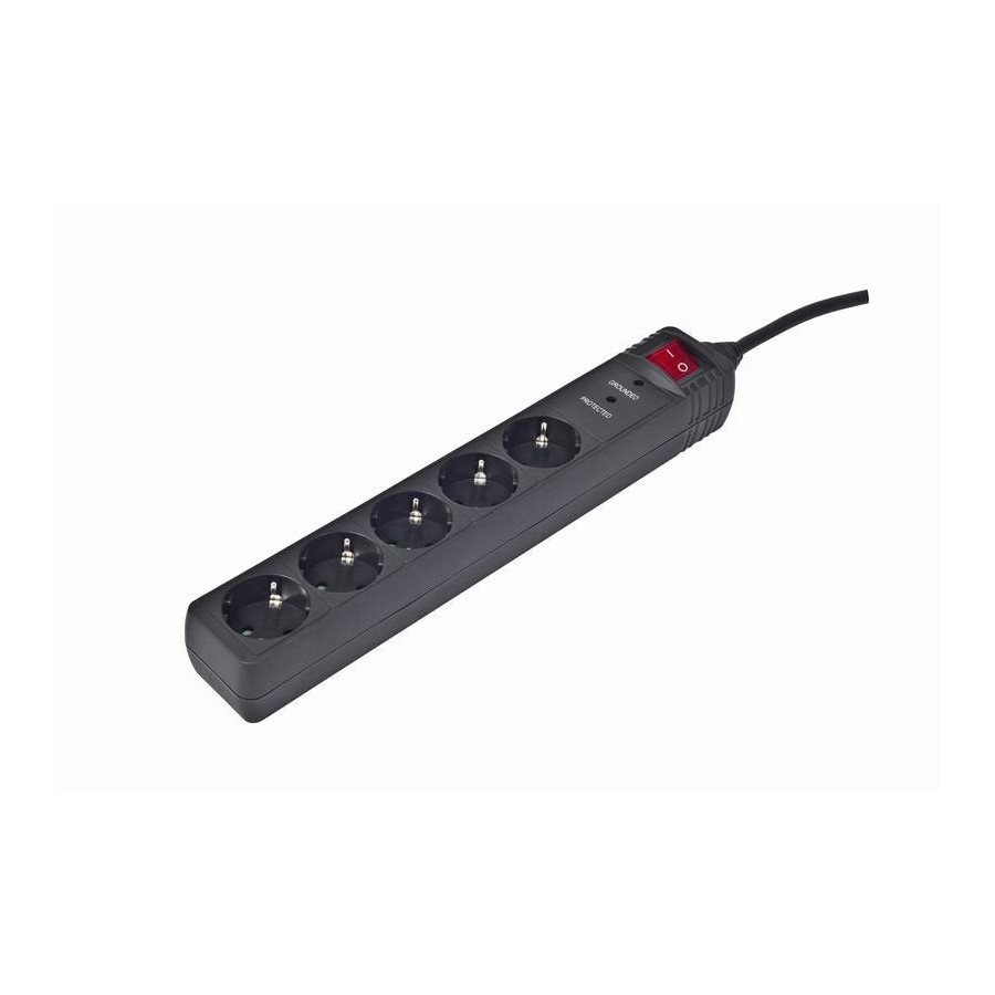 Gembird regleta 5 tomas cable 1.50m negro spg5-c-5
