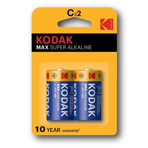 Blister pilas kodak alcalina max c lr14 1.5v blister 2 pilas