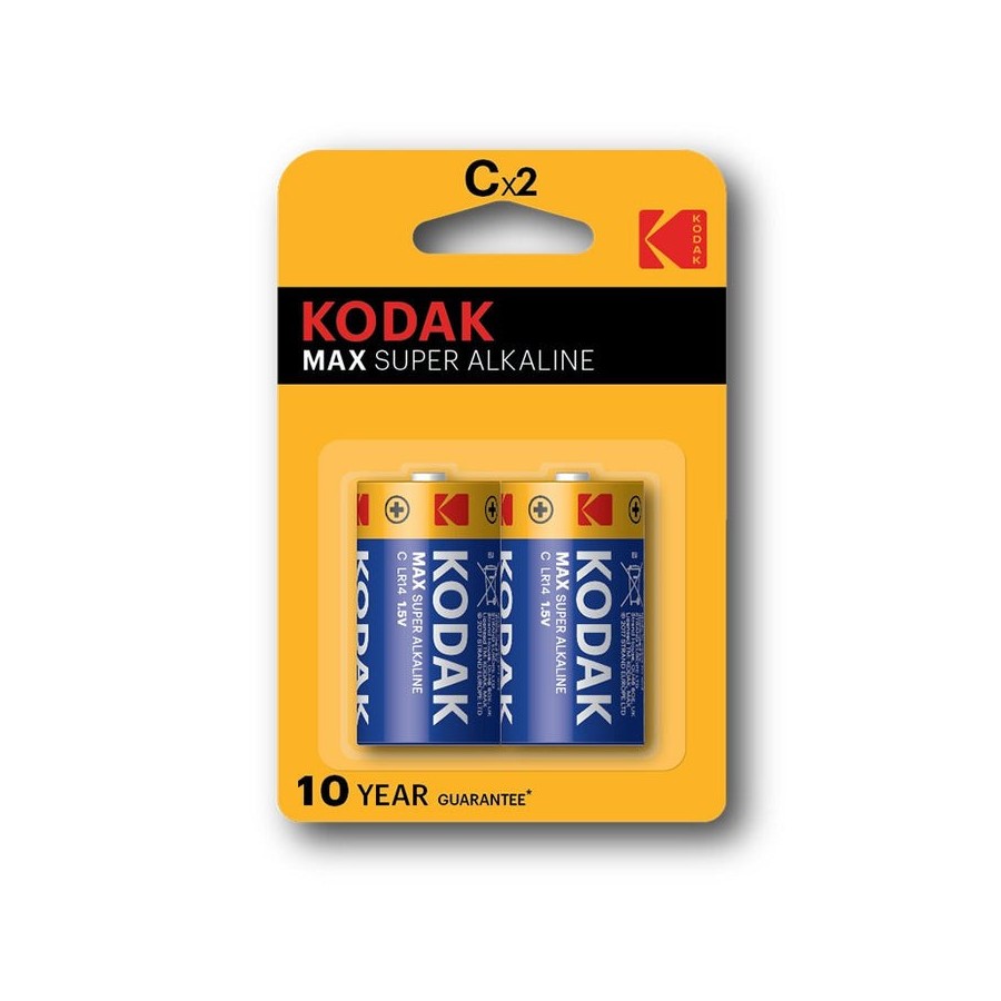 Blister pilas kodak alcalina max c lr14 1.5v blister 2 pilas