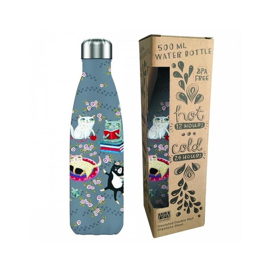 Botella isotermica enesco black crazy cats